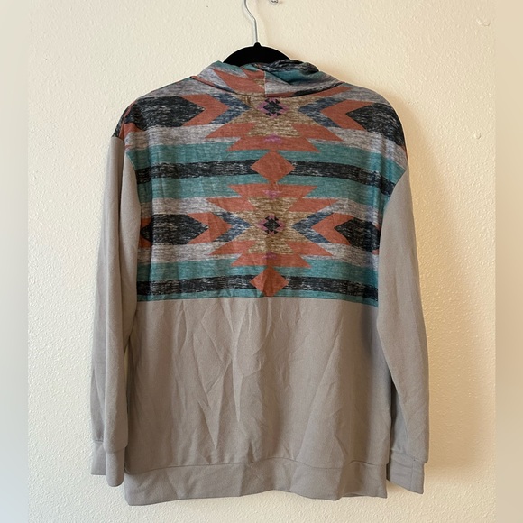 Cowlneck sweatshirt, Aztec, size small - Picture 2 of 2